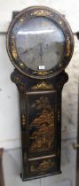 19th Century chinoiserie cased parliament clock, the circular dial having Roman numerals,