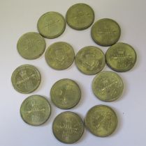 Eleven 1989 Bill of Rights £2 coins, together with two 1986 Thistle £2 coins