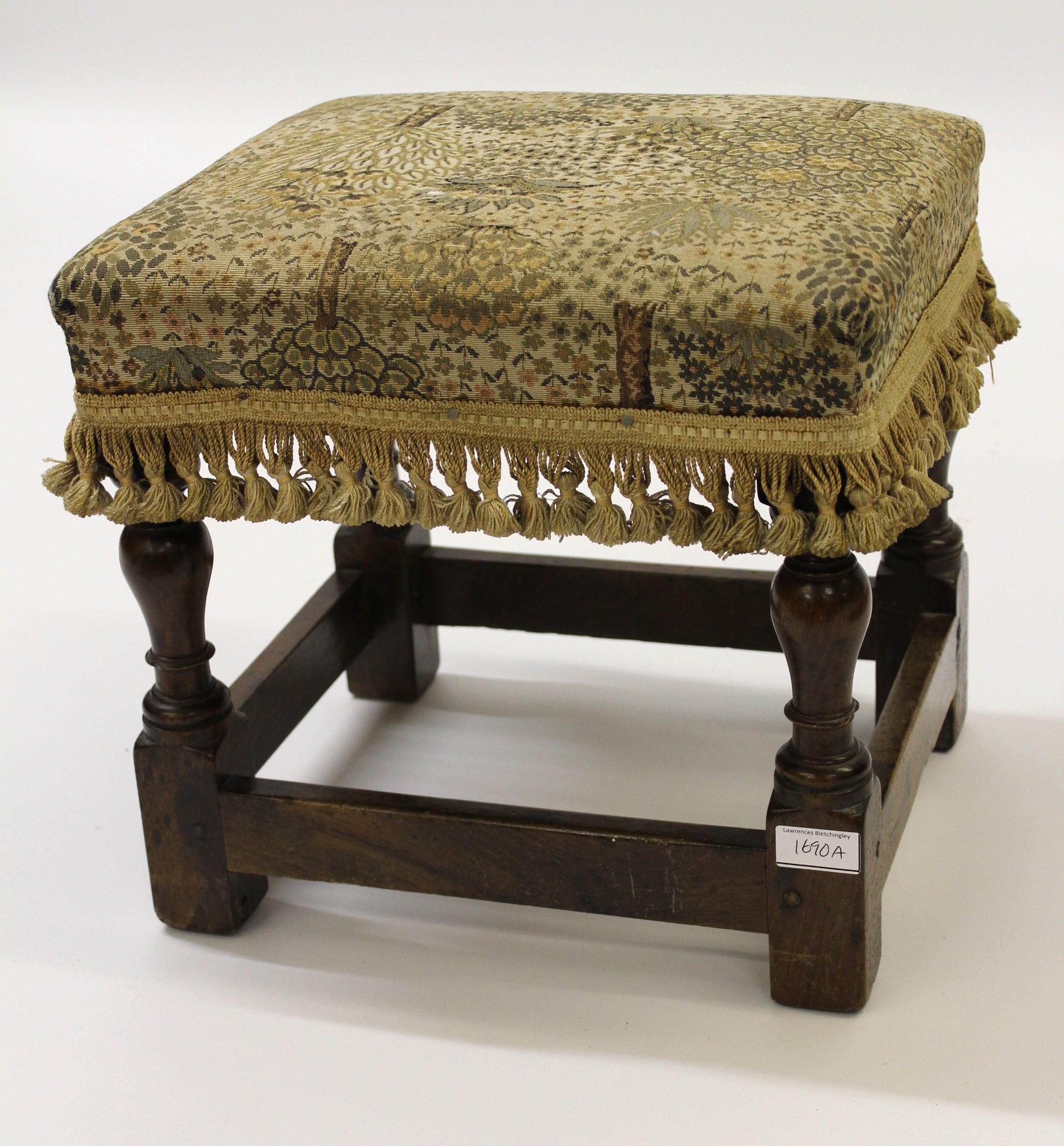 Edwardian two tier drop-leaf Sutherland table, 60cm wide, together with a small rectangular walnut - Image 2 of 2