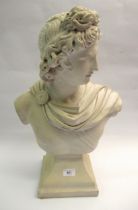 Modern plaster bust, classical figure by Artisan Sculpture, 53cm high