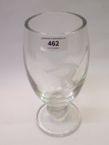 Elis Bergh for Kosta 1930's glass with engraved decoration