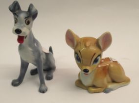 Wade ' blow-up ' figure of Tramp, together with a Wade figure of Bambi