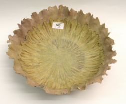 Rosalie Johnson, studio pottery bowl of circular stylised flowerhead form, 32cm wide, signed to