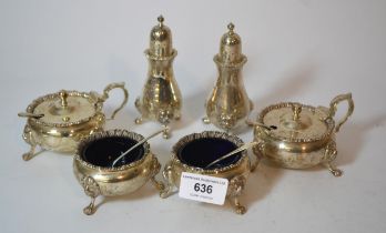 Victorian silver plated and engraved four piece teaset and miscellaneous other items of silver plate