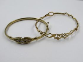 Two 9ct gold bangles, 13.4g