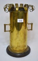 Large Trench art shell case vase, 34cm high