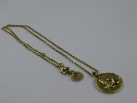 Goossens, Paris, Talisman Astro Capricorn gold plated pendant necklace