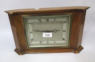 Art Deco style walnut mantel clock by Elliott, London