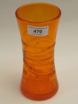 Whitefriars tangerine random strap vase, 18cm high Minor surface wear to base otherwise in good