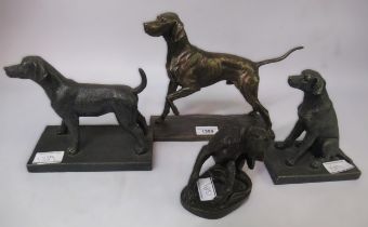 Group of four composite figures of dogs