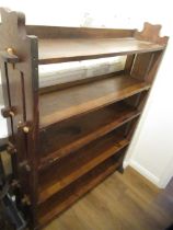 Arts and Crafts oak five shelf open bookcase