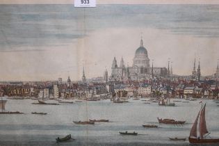 Group of five 18th Century handcoloured engravings, views on the River Thames, engraved by S & N