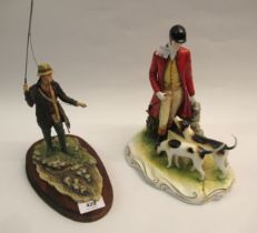 Border Fine Arts figure of a fly fisherman, together with a modern Limited Edition porcelain group