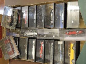 Box containing a quantity of Eaglemoss James Bond diecast model cars, in original boxes