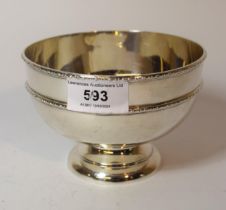 Small London silver bowl with double raised band decoration, 6.5oz t