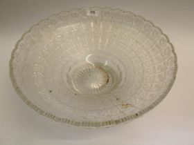 Heavy cut glass fruit bowl, 40cm diameter