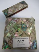 19th Century mother of pearl and abalone card case