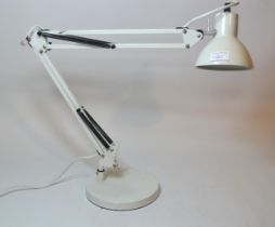 Modern Anglepoise floor standing lamp, together with an Anglepoise type table lamp and a square