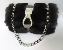 Chanel, 2005 / 2006 Limited Edition rabbit fur classic flap shoulder bag with silver tone hardware