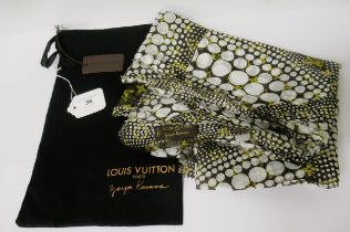 Louis Vuitton, Paris, Yayoi Kusama frayed cotton scarf, complete with original dust bag and label
