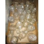 Collection of cut glass preserve jars with covers