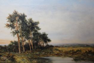 L. Richards (Daniel Sherrin), oil on canvas, trees in a landscape, 50 x 76cm, gilt framed