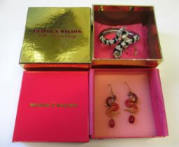 Butler & Wilson, serpent bangle, together with a pair of Butler & Wilson dragon drop earrings,