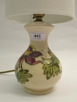 Modern Moorcroft floral tube line decorated table lamp