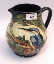 Moorcroft Limited Edition jug decorated with a Kingfisher in a landscape by Philip Gibson, No. 67 of