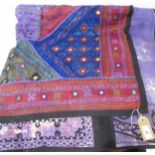 Indian embroidered and mirror inset bed cover