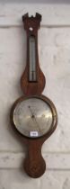 George III mahogany and inlaid wheel barometer, the silvered dial inscribed ' Giobbio '