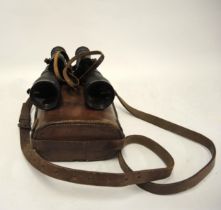 Cased pair of early 20th Century French binoculars