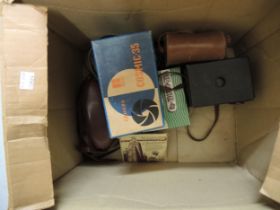 Quantity of various folding and T.T.L. cameras, and a boxed stereoscope
