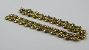 9ct Gold Mariner link necklace, 17.3g 50cm in length. Marked 375. Looks to have a Scandinavian