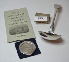 Silver medallion for The Gresham House Estate Company Ltd., 125th Anniversary, 1857 - 1982,