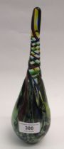 Unusual art glass twisted paperweight, possibly Murano