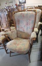 Near pair of mid 20th Century Ercol stickback armchairs