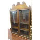 Small Edwardian mahogany two door glazed hanging cabinet, 61cm wide x 94cm high