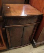 Edwardian mahogany and inlaid gramophone cabinet (fittings removed)