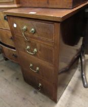 Edwardian mahogany four drawer bedside chest (at fault), together with a 1930's walnut three