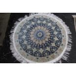 Small Indo Persian circular medallion rug, 120cm diameter