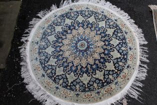 Small Indo Persian circular medallion rug, 120cm diameter