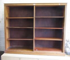 Mid 20th Century mahogany open bookcase with adjustable shelves, 165 x 27 x138cm high