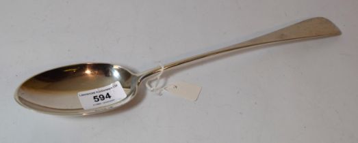 Victorian silver Old English pattern basting spoon, London 1892, 4oz t