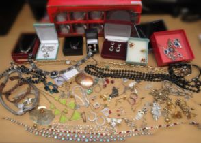 Box containing a quantity of various miscellaneous costume jewellery, mainly boxed
