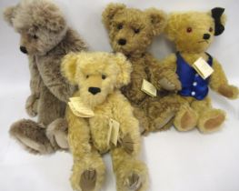 Two articulated plush teddy bears by Bruin Hug, 40cm high each, another Mary Holden Only Natural