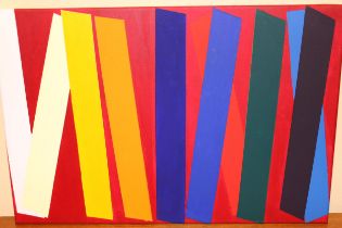 Raffaele Dragani, Italian school oil on canvas, abstract, ' Let's March ', with COA, 40 x 60cm