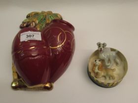 Beswick pottery wall pocket, together with two Wade figures, ' Lady and the Tramp ', in original box