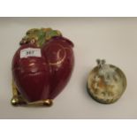 Beswick pottery wall pocket, together with two Wade figures, ' Lady and the Tramp ', in original box