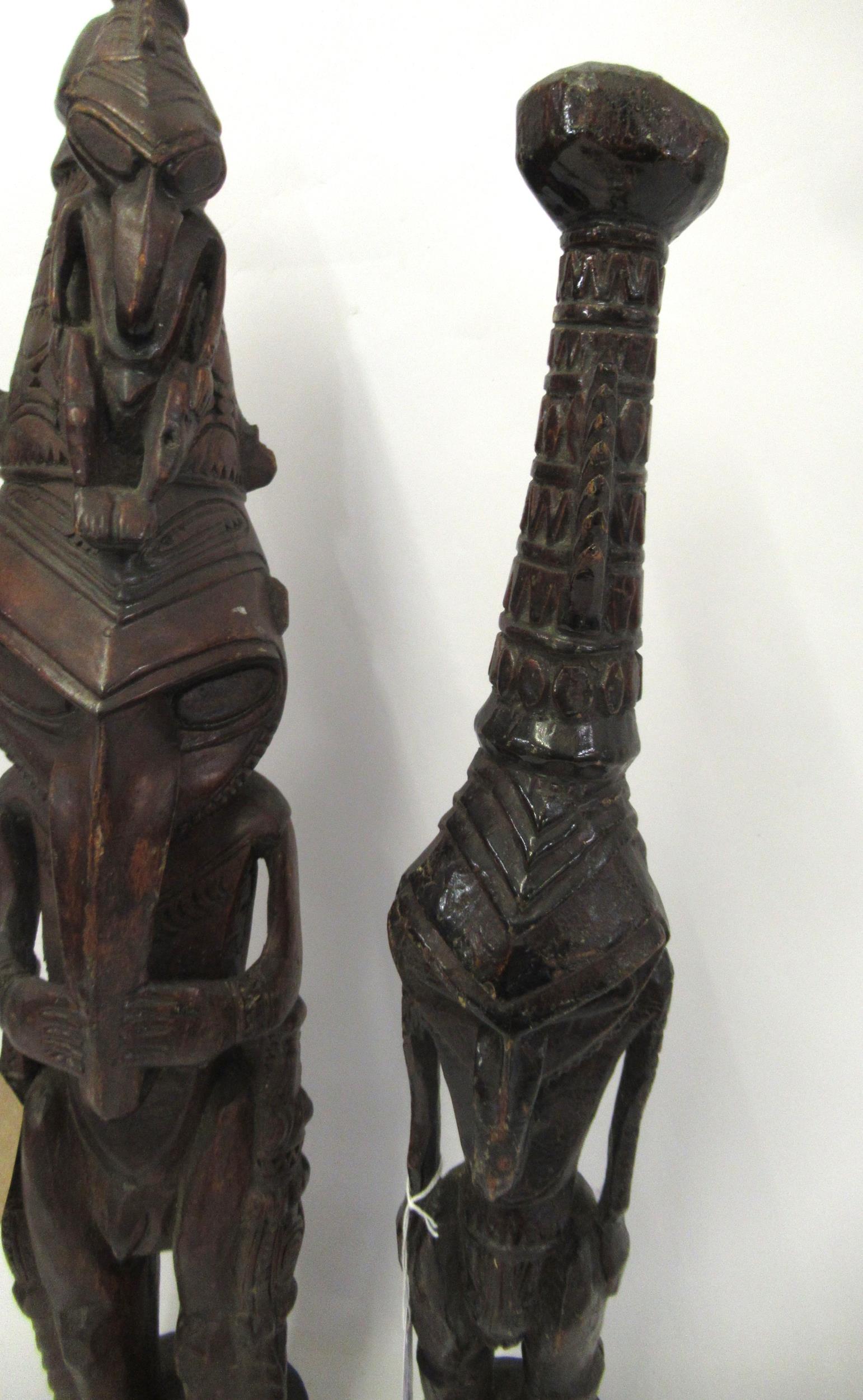 Two Papua New Guinea carved wooden Sepik ancestral figures - Image 2 of 5